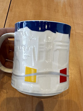 Starbucks Shenzhen City Mug White w/ Blue Rim Embossed Skyline Coffee & Tea picture