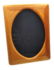 VTG Teak Wood Photo Frame Oval 5 x 7