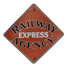 Railway Express Agency Metal Sign, Distressed Finish, Made in USA SIG-0178 picture