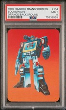 1985 Hasbro Transformers Soundwave (Orange Background) #104 PSA 9 picture