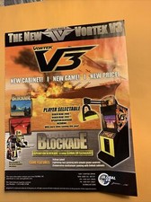 ORIGINAL 11- 8.5'' Vortek V3 operation blockade arcade video game AD FLYER picture