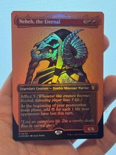 1X FOIL Neheb, the Eternal BORDERLESS MINT MTG Magic CMM Commander Masters EDH picture