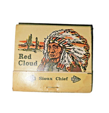 Vintage 1979 Red Cloud Sioux Chief Matchbook Full Native American Decor Ohio Mat picture