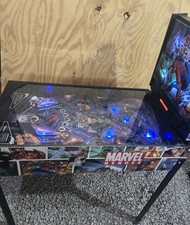 2007 Zizzle Marvel Superheroes 3/4 Arcade Pinball Machine FLIPPERS DONT WORK picture