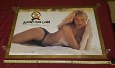 VELOCITY Australian Gold SUN TAN Tanning Lotion PROMO POSTER 1990's Sexy Bikini picture