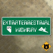 Nevada Extraterrestrial Highway road sign State Route 375 Rachel Nighthawk 29x11 picture