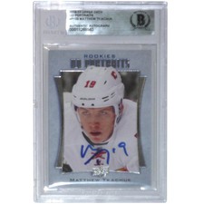 Matthew Tkachuk Autographed 2016-17 UD Portraits P109 Rookie Card - Beckett picture