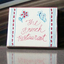 Rare Vintage Matchbook J4 The French Restaurant Elegant Design Flowers Bugatti picture