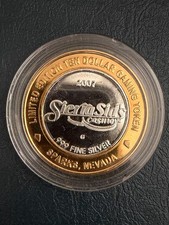 Sierra Sid's Civil War Comm. Casino $10 Gaming Token .999 Fine Silver CS#4 picture