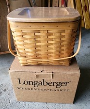 Longaberger 2001 Classic Hostess Weekender Basket Original Box Two Protectors picture