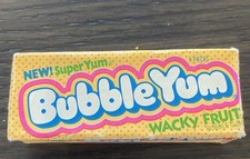 Vintage 1980’s BUBBLE YUM SUPER YUM WACKY FRUIT BUBBLE GUM  5 Piece  NOS picture