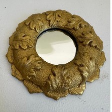 Vintage Round mirror Antique Gilt style wall hanging ornate gallery wall unique picture