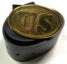 CIVIL WAR US UNION ENLISTED FIELD BELT & BUCKLE- SIZE 2 (FITS 34-42 INCH WAIST) picture