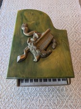 Bakelite Butterscotch Catalin Reuge Switzerland Grand Piano Music Box Art Deco picture