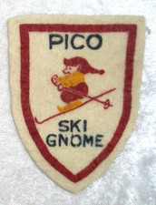 Vintage Pico Mountain Snow Gnomes Knoll Rutland Vermont Wool Felt Elf Ski Patch picture
