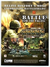 Print Ad, 2007 Battle For The Pacific Video Game History Channel Battlefields PS picture