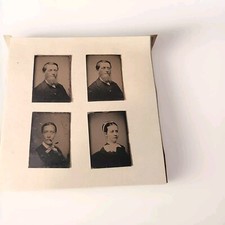 4 ~ Antique Civil War Era Mini Tintype Photos ( 1