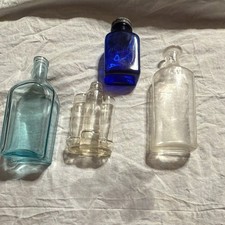 Vintage Antique Glass Bottle Lot 1920s-1940s: Ball , Edelweiss, Owens, M Cobalt picture