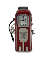 Sharp Vintage Gas Pump Quartz Desk Clock Red Metal Japan Retro Service Station picture
