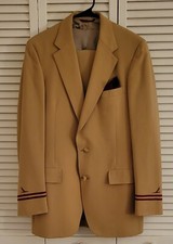 Piedmont Airlines Beige Flight Attendant Uniform /Blazer-Pants-Vest-Pocket Sq. picture