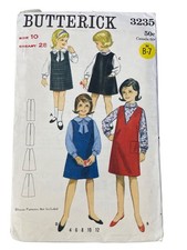 Vintage 60s Butterick 3235 Sewing Pattern Size 10 Breast 28 Girls Jumper UNCUT picture