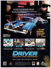 Driver You Are The Wheelman - PS1 - Vintage Original Print Ad/Poster Promo 1999 picture