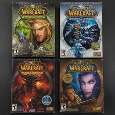 World of Warcraft PC 4 Game Lot Burning Crusade Lich King Cataclysm Box Manuals picture