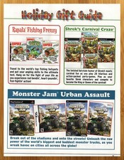 2008 Rapala Fishing/Shrek's Carnival Craze/Monster Jam PS2 Xbox Print Ad/Poster picture