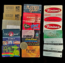 Vintage Casino Players Club Cards Lot of 15 + 1994 Gila River $1 Token Stardust picture