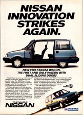 Vintage Ad in Protective Sleeve - 1986 Nissan Stanza Wagon picture