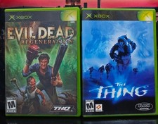 THE THING (Microsoft Xbox, 2002) & EVIL DEAD ( Xbox ,2005) discs Clean, ALL CIB picture