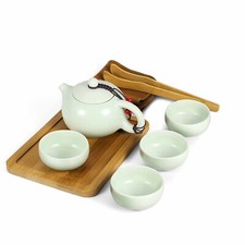 Chinese Japanese Vintage Kungfu Gongfu Tea Portable Travel Teapot Set Jade Green picture