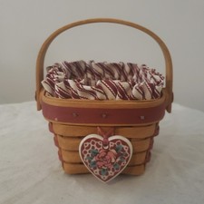 VTG 1995 Longaberger Sweetheart Sweet Sentiments Basket Combo Valentines Day picture