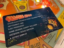 Stern Flight 2000 Pinball Custom Apron Cards Set Instruction Rules Information picture