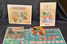 Sid Meier's Civilization II (PC, 1996) CD + Fantastic Worlds expansion pack picture