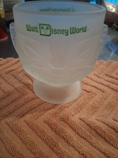 Vintage Walt Disney World Polynesian Village Frosted Glass Tiki MugCup Pre-owned picture
