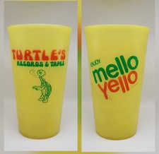 Vintage Turtles Records & Tapes Enjoy Mello Yello Advertising Tumbler Cup picture