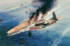 Strike Against the Akagi by Robert Taylor signed by six Midway Dauntless Pilots picture