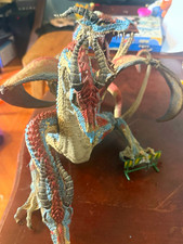 Fantasy Painted Dragon Statue Figurine Figure - Blue Red Gray Dragon Theme picture