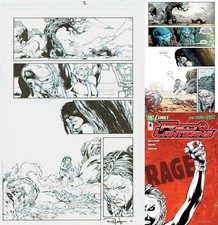 Signed Red Lanterns #2 Art Page Ed Benes Bluelines Over Original Rob Hunter Inks picture