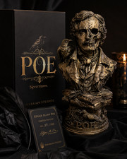 Edgar Allan Poe Limited Edition Bronze Finish Bust Statue Signed & Numbered Fire picture