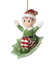 LENOX 2026 CHRISTMAS ELF ON SLEIGH / PORCELAIN / NEW IN BOX /  picture