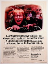 1983 CompuServe BYTE Magazine Ad Early Online Service Vintage Computer Ephemera picture