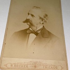 Rare Antique ID'd Chicago Lumber Tycoon Col. Uri Balcom Cabinet Photo Illinois picture