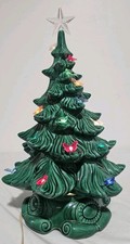 Atlantic Mold Vintage 1987 Ceramic 16 Inch Christmas Tree Scroll Base Butterfly  picture
