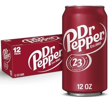 Dr Pepper Soda Pop, 12 fl oz, 12 Pack Cans -  picture