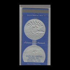 Matchbook Cover - 1951 Pontiac Dealer South Bay Pontiac Patchogue, NY picture