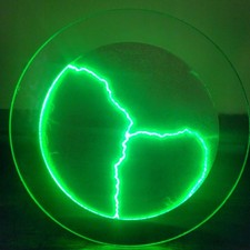 Luminglas 16 inch Green Plasma Lightning Disk Lamp Touch Sound Can You Imagine picture