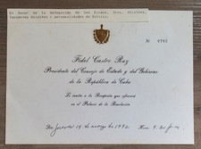 RARE REVOLUTION FIDEL CASTRO OFFICIAL INVITATIION TO SPANISH ALCAIDES DIPLOMATS picture