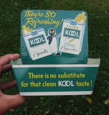 1952 Vintage Kool Cigarette Tin Counter or Wall Display Penguin Advertising Sign picture